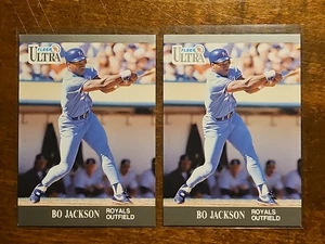 Fleer Ultra #149 1991 Bo Jackson lote de 2 cartas. Kansas City Royals - Imagen 1 de 2