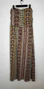 Next Strapless Bandeau 100% Cotton Jersey Maxi Dress Tribal Print Uk 20 Holidays - Picture 1 of 6
