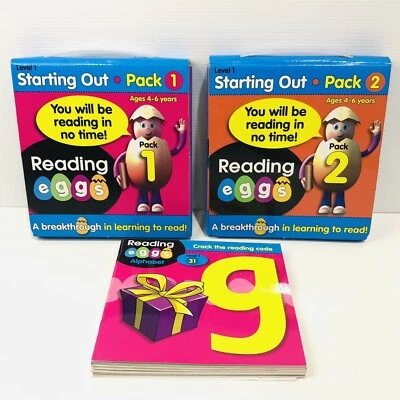 Reading Eggs Books x 3 Lot Starting Out Level 1 Pks 1 2 4 Home Schooling ABC - Image 1 of 4