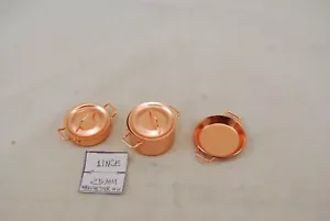 Copper Pot Set kitchen dollhouse miniatures 5pc B0109 1/12 scale metal - Picture 1 of 3