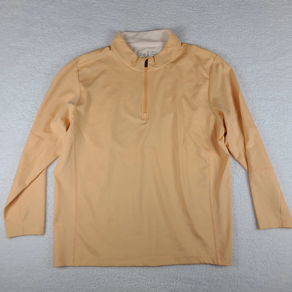 Suéter masculino Bobby Jones 3XL XXXL laranja pêssego coleção desempenho quarto de zíper - Imagem 1 de 4