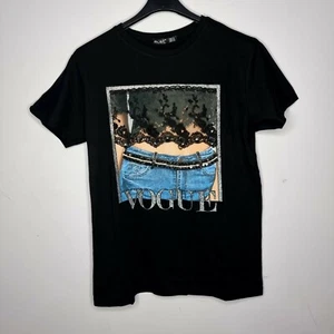 New Women Tops T Shirt Gold Print Stripe Wommen Shirt Women Blouse Size... - Picture 1 of 5