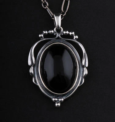 Colgante de plata de ley GEORG JENSEN del año 2017 con ónix. Patrimonio. ¡NUEVO! Foto 1 de 4