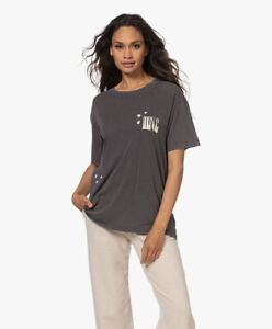 Anine Bing Lili Bing Bleached Tee • Faded Black Unisex T-shirt Size S