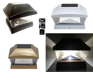 2/4/6/8/10/12 Stck. SCHWARZ/WEISS/KUPFER FARBE SOLAR PFOSTENKAPPE 28 LUMEN SMD LED LICHT - Bild 1 von 10