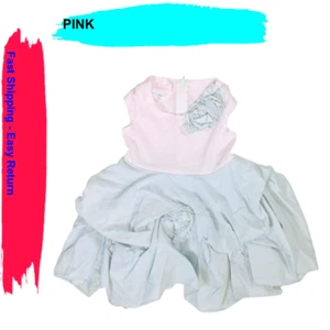 Biscotti Cap Sleeve Dress for Girls (Pink/Blue) ~M - Picture 1 of 3