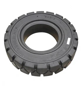 Forklift Tire 7.00-12 (5in Rim) Solid Pneumatic Black Traction | - Picture 1 of 2