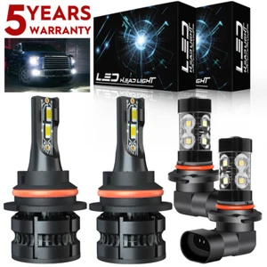 For Ford F250 F350 2001-2004 6000K 9007 LED Headlight+9145 Fog Bulbs Super Duty - Picture 1 of 20
