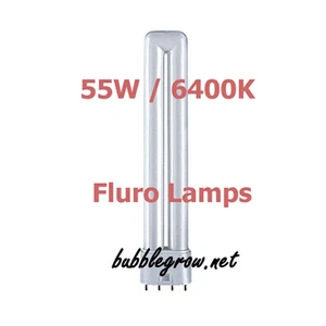 2 X 55W 6400K FLUORESCENT HYDROPONIC PROPAGATION GROW LAMP PL2 PL4 SPARE LIGHT   - Picture 1 of 1