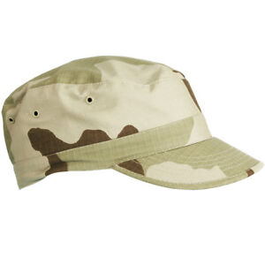 BDU STYLE MILITARY TACTICAL FIELD CAP ARMY PATROL HAT 3-COLOUR DESERT CAMO S-XXL