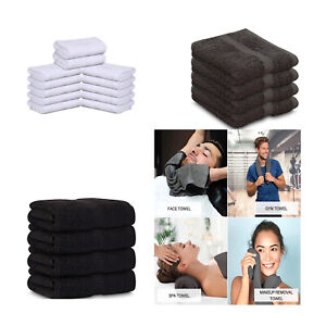 24x Salon Spa Hairdressers Soft Cotton Towels 50 x 85 cm Hand Black, White, Grey