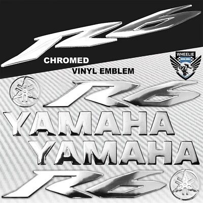 5.75" 3D FAIRING/GAS FUEL TANK YAMAHA LOGO EMBLEM+STICKER FOR YZF-R6/R6S CHROME - Image 1 of 4