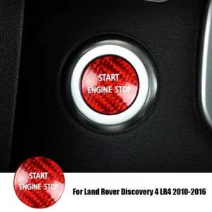Red Carbon Fiber Car Start Stop Button Trim For Land Rover Discovery 4 LR4 10-16 - Bild 1 von 6