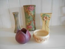 Lot (5 pieces) vintage art pottery (Weller, McCoy, Van Briggle, RRP, unmarked)