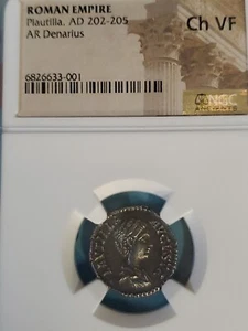 Plautilla. MONETA AR.DENARIUS ARGENTO ANTICHI AUTENTICI.CERTIFICATA NGC. SCELTA... - Foto 1 di 14