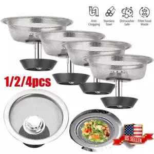 1/2/4pz Tappo Colino Lavello Cucina Acciaio Inox Cestello Scarico Spina Rifiuti - Foto 1 di 13