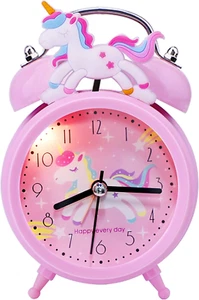 Unicorn Alarm Clock for Girls Kids, Cute Bedroom Decoration, Non Ticking Silent - Picture 1 of 6