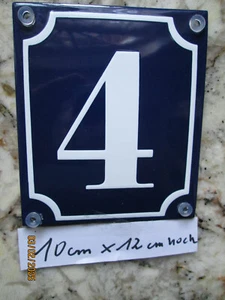 Hausnummer Emaille Nr. 54, 55, 56, 57 weisse Zahl blauem Hintergrund 10cmx12cm - Afbeelding 1 van 15