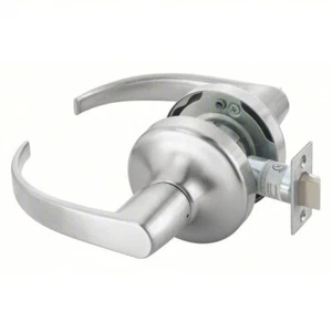 YALE Lever: Grade 1, 5400LN Pacific Beach, Dull Chrome, Not Keyed, Mechanical - Picture 1 of 2