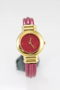 Courtney G Damen Uhr Edelstahl Gold Stahl Wasser Res Clip Batterie Pink Quarz - Bild 1 von 6