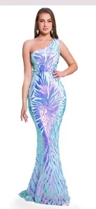 One Shoulder Formal Sequin Homecoming prom Evening Gown Womens XL - Picture 1 of 3