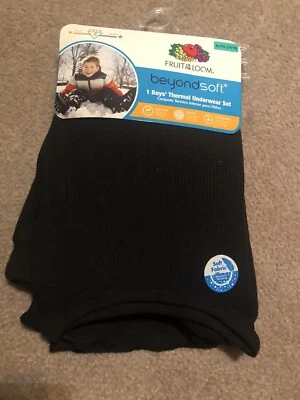 Fruit Of The Loom 男孩黑色保暖超柔软内衣长裤 — 第 1/2 张图片