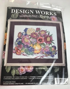 Design Works Counted Cross Stitch Kit Colorful Floral Medley #9831 NEW/Sealed - Picture 1 of 5