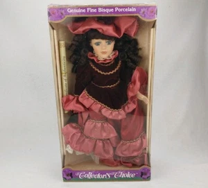 Collector's Choice Genuine Bisque Porcelain Doll Red Victorian Style NIB - Picture 1 of 7