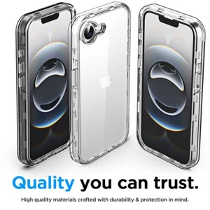 For Apple iPhone 16e Clear Case Anti-Scratch Shockproof Heavy Duty Hard Cover - Picture 1 of 11