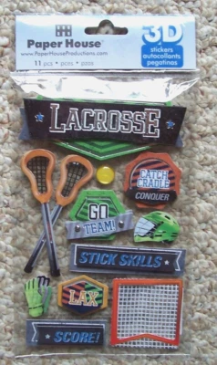 Paper House Lacrosse  3D Stickers New - Image 1 of 3