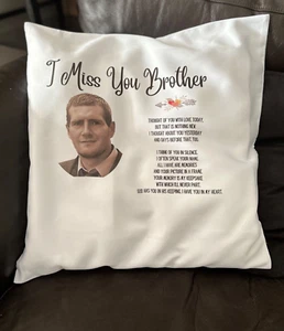 Personalised Photo Cushion and Cover 'I Miss You' Design with Any Photo / Name - Picture 1 of 3