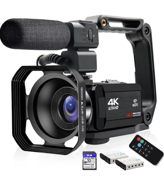 YEEIN Cámara de video 4K, videocámara con visión nocturna IR, cámara  digital WiFi para grabación de video, pantalla táctil de 3 pulgadas, zoom  digital
