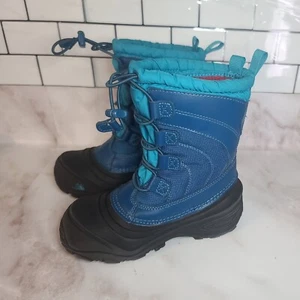 Boots The North Face Youth Alpenglow Winter  Sz 1 NF0A2T5P Black Turquoise Blue - Picture 1 of 10