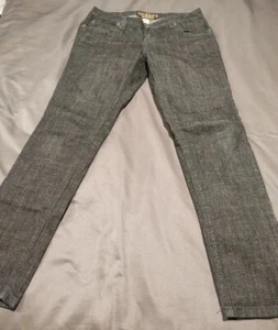 Arizona Women's Junior's Size 9 Short Black Shimmer Straight Dark Stretch Jeans - Picture 1 of 8