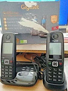 Gigaset Duo AL415A Telefon bezprzewodowy z sekretarką Podwójne słuchawki - Czarny - Zdjęcie 1 z 3