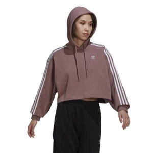 adidas Originals Womens Adicolor Classics Crop Hoodie - Purple / UK 6 - Picture 1 of 4
