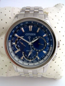 CITIZEN ECO DRIVE WATCH MENS CALENDRIER BU2021-51L STAINLESS STEEL GENUINE - Picture 1 of 10