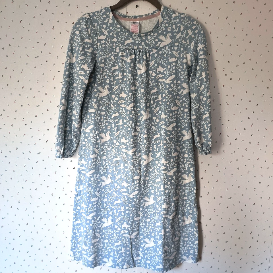 Camisón Mini Boden Niñas Talla 8-9Y Azul Floral Animales Unicornios Manga Larga Foto 1 de 4
