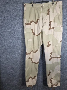 Vintage US Army Desert Camo Combat Cargo Pants Mens Large Long Made USA DCU 90s - Picture 1 of 10