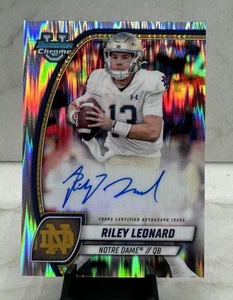 2024 1st Bowman, RILEY LEONARD (RC) "Silver Shock Auto" - NOTRE DAME & COLTS - Picture 1 of 4