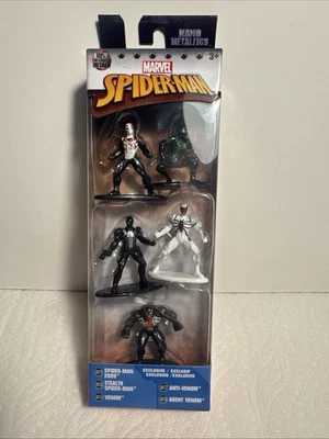 Jada Nano Metalfigs Spider-Man 5-Pack Marvel Stealth 2099 Agent Anti-Venom New - Image 1 of 4