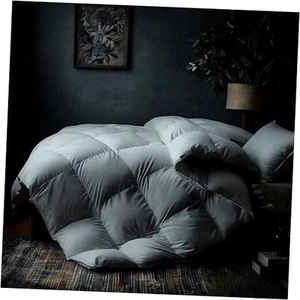 Ultra-Soft Feather Down Fiber Comforter King Size, Luxurious All-Season Duvet - Picture 1 of 7