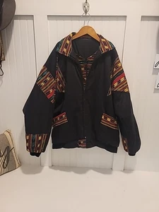 Mens Southwestern/Pendleton Style Unbranded XXL Black Jacket Full Zip W/Inner... - Picture 1 of 13