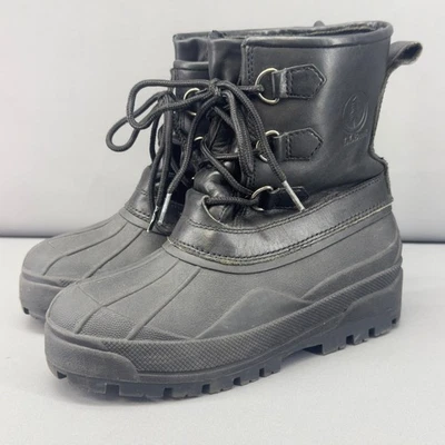 Botas de invierno impermeables negras L.L.Bean para niños con cordones talla 4 (faltan insertos) Foto 1 de 4