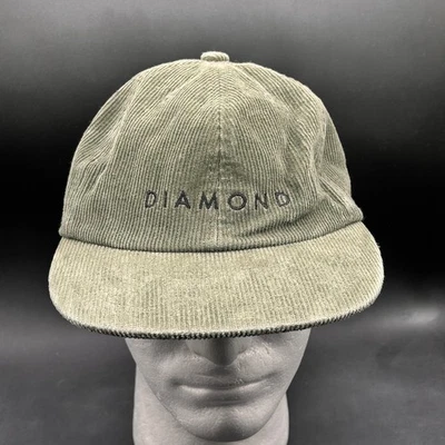 Sombrero de pana para hombre Diamond Supply Co ajustable verde oliva con tirantes Foto 1 de 4