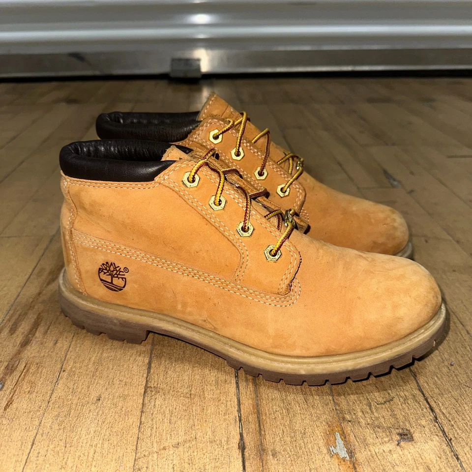 Timberland Nellie Chukka Botas Para Mujer 9 Marrón Medio Top Con Cordones Bordado Logo Foto 1 de 4