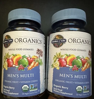 Garden of Life mykind Organics Men’s Multi 120 Gummies Berry EXP 12/26 - 2X! - Image 1 of 2