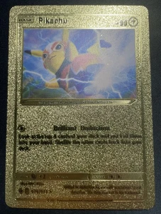 Pikachu - Gold Foil Pokemon Card  Fan Art Card - Picture 1 of 2