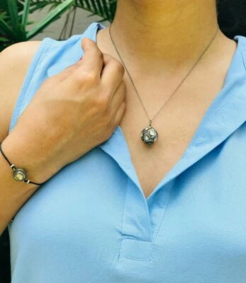 Rosecut Diamond Pendant Necklace 925 Sterling Silver Necklace Diamond Pendant. - Image 1 of 4