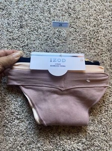 New IZOD Woman's 3 Pack Seamless Thongs Size 2X  XXL  Black Pink Lavender - Picture 1 of 5